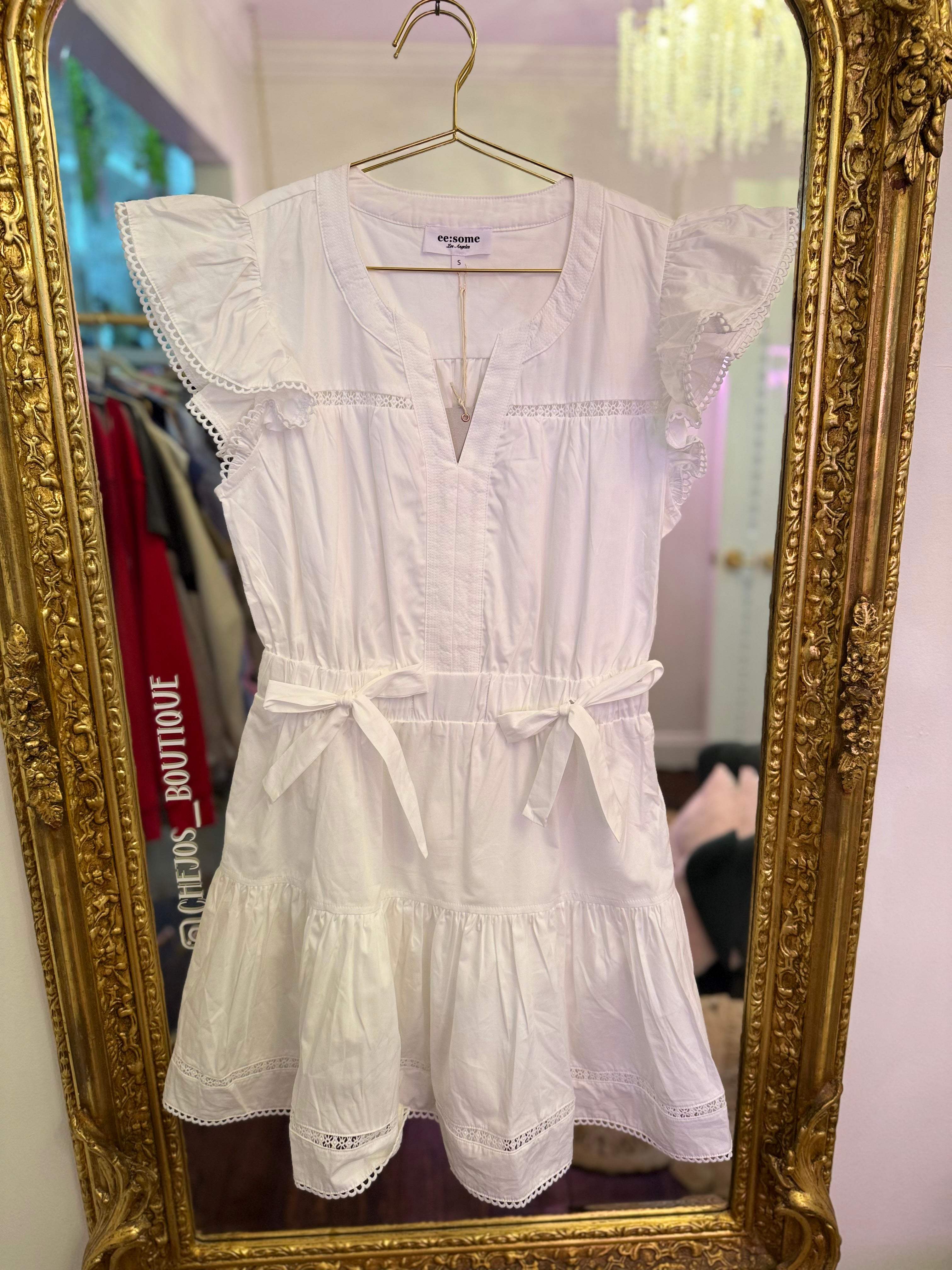 Kensley Lace Bow Detail Mini Dress