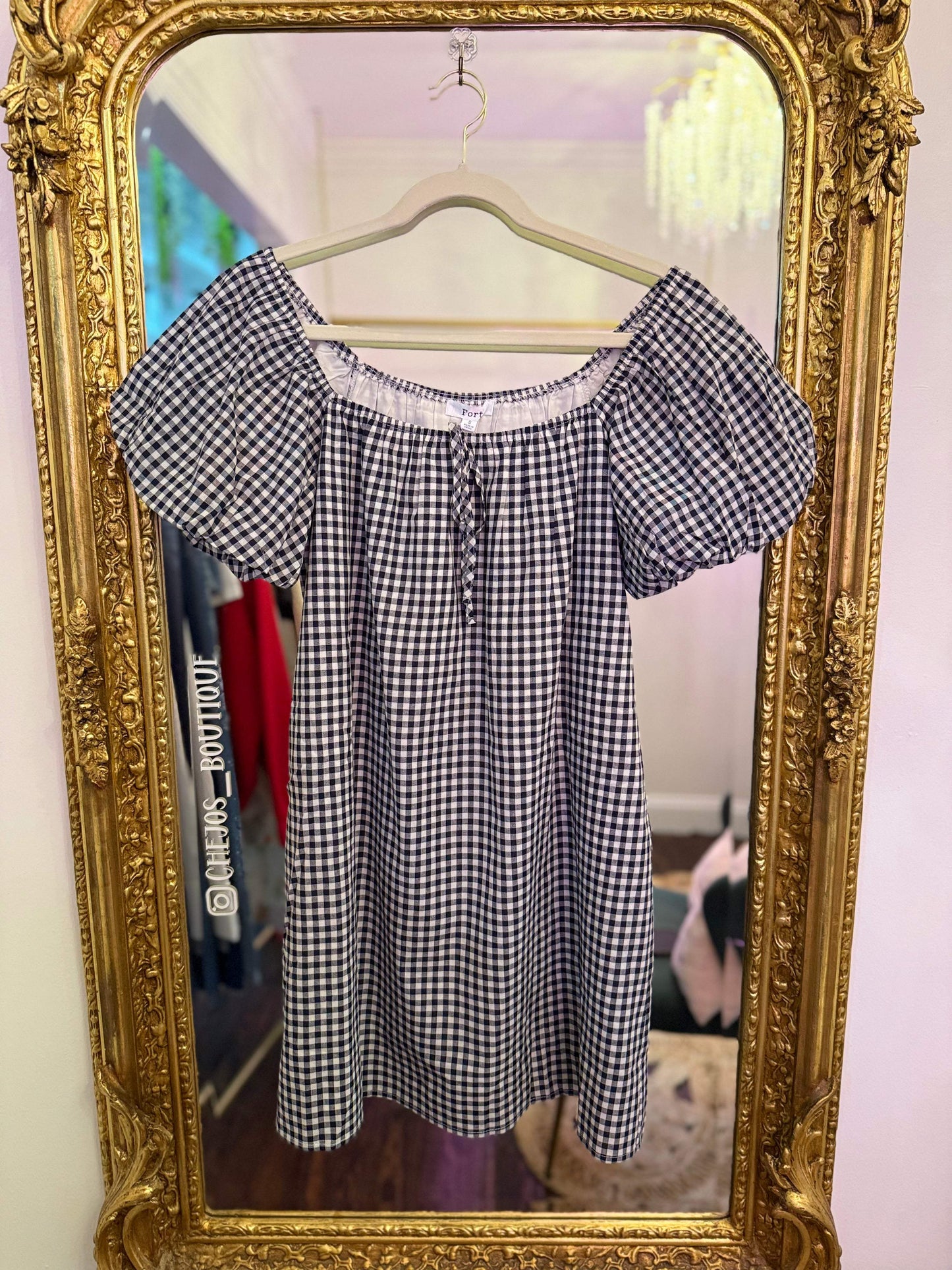 Tylen Gingham Puff Sleeve Mini Dress