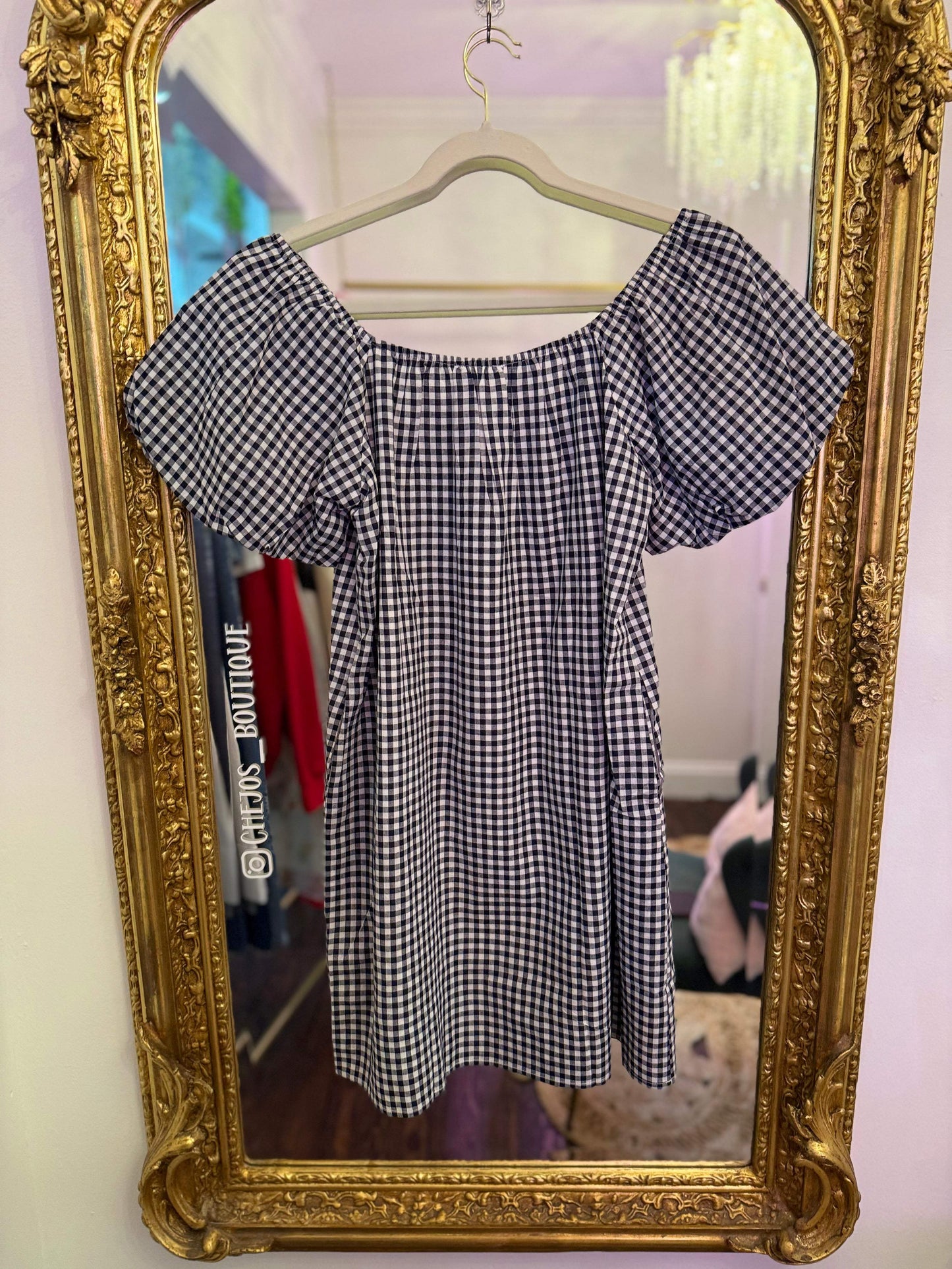 Tylen Gingham Puff Sleeve Mini Dress