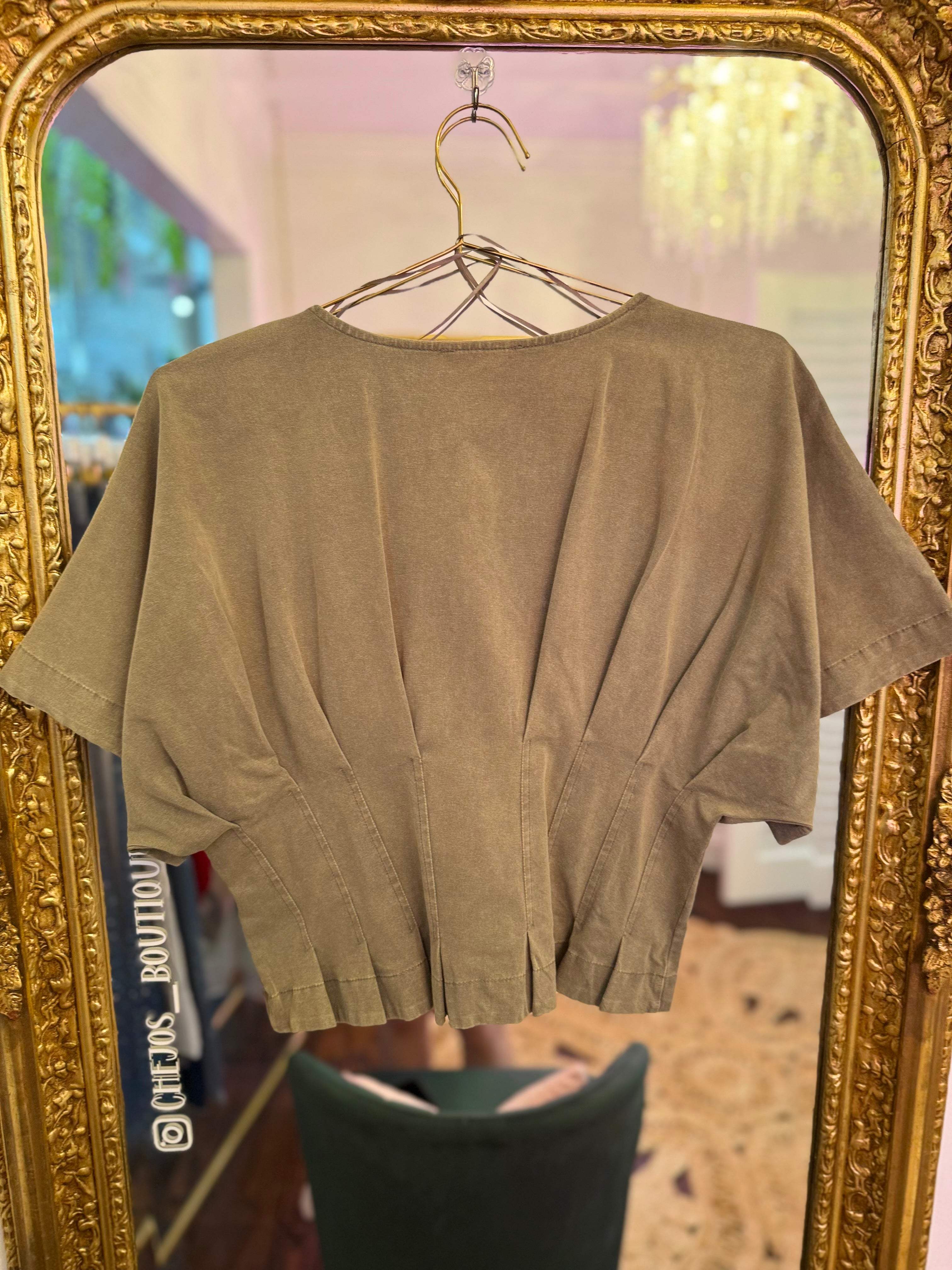 Amirah Pleated V-Neck Top