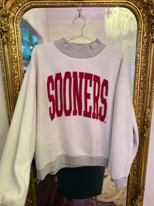College Gray Reversible Mock Neck Sweatshirt