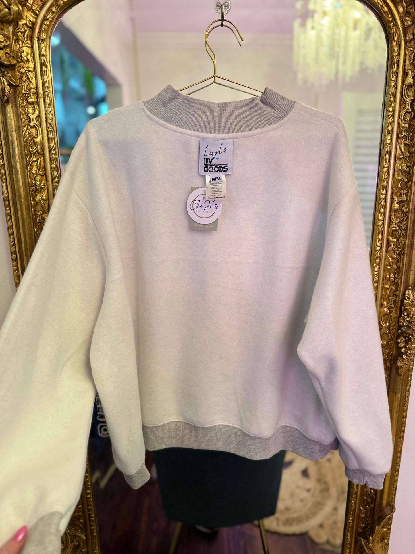 College Gray Reversible Mock Neck Sweatshirt