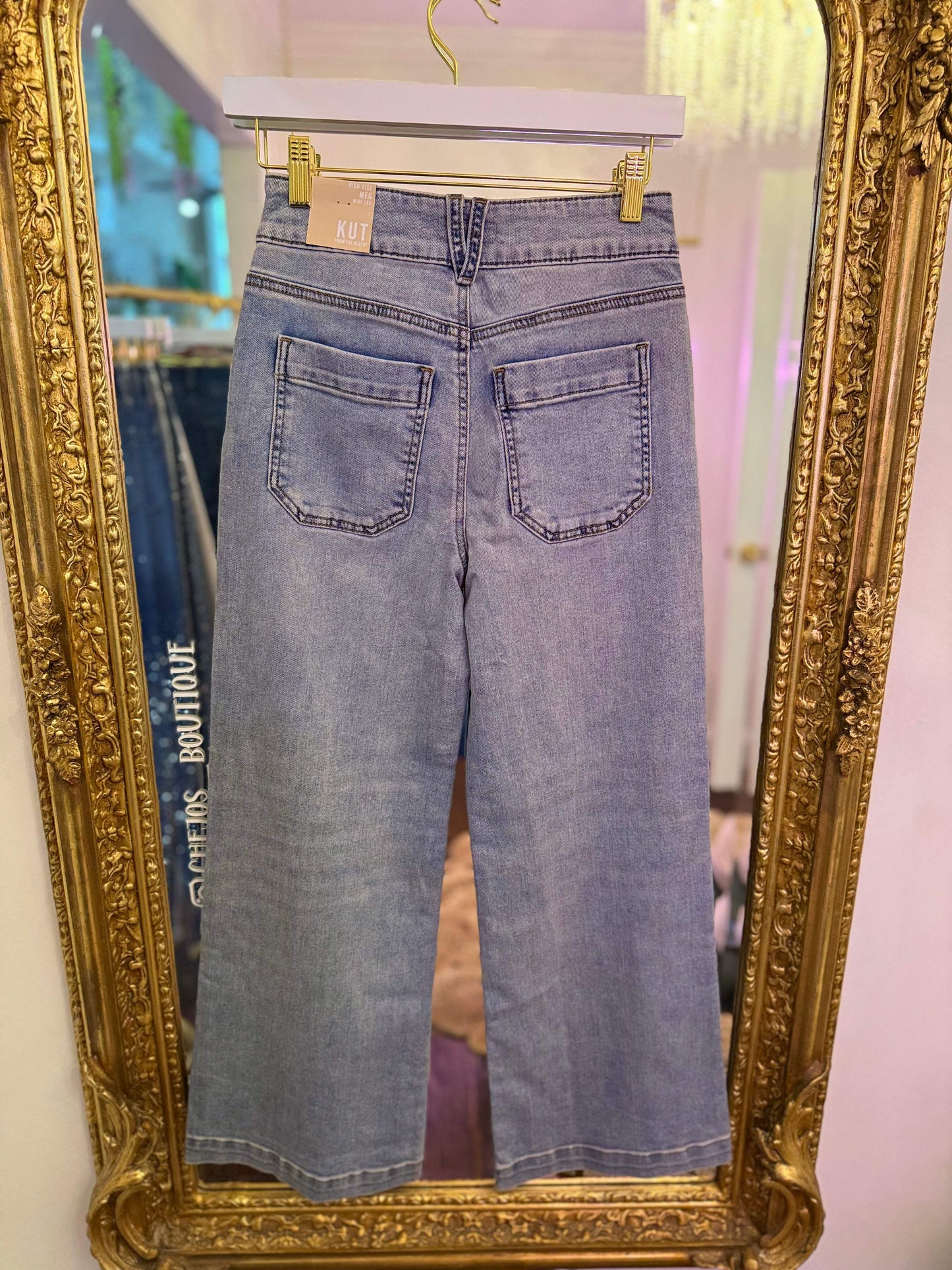 Meg High Rise Front Square Patch Pocket Wide Leg Jeans - Brilliant | PLUS SIZE AVAILABLE | Kut from the Kloth