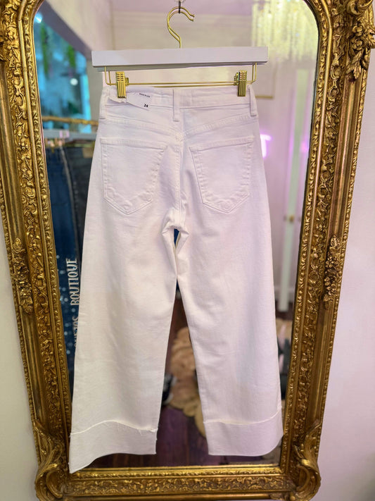Kai Scissor Cut Cuffed Slim Wide Jeans | Just Black Denim