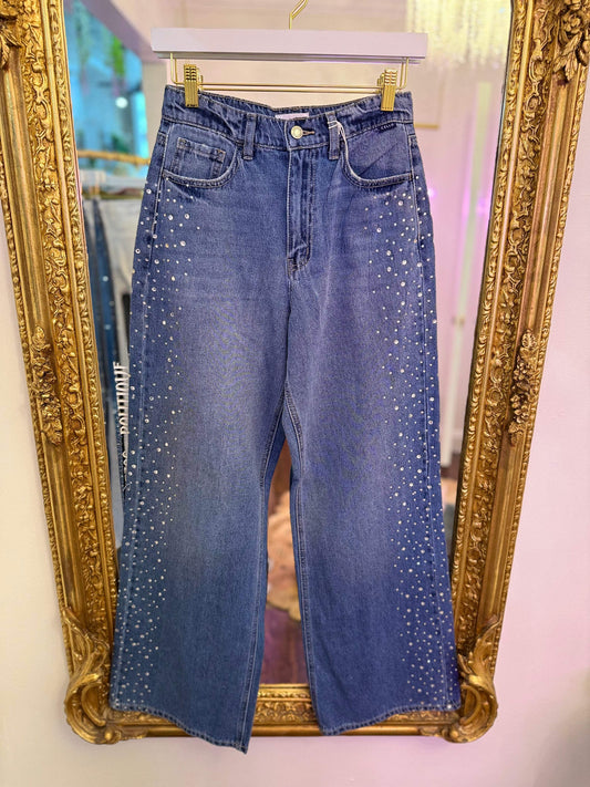 Sophie Embellished Wide Leg Jeans