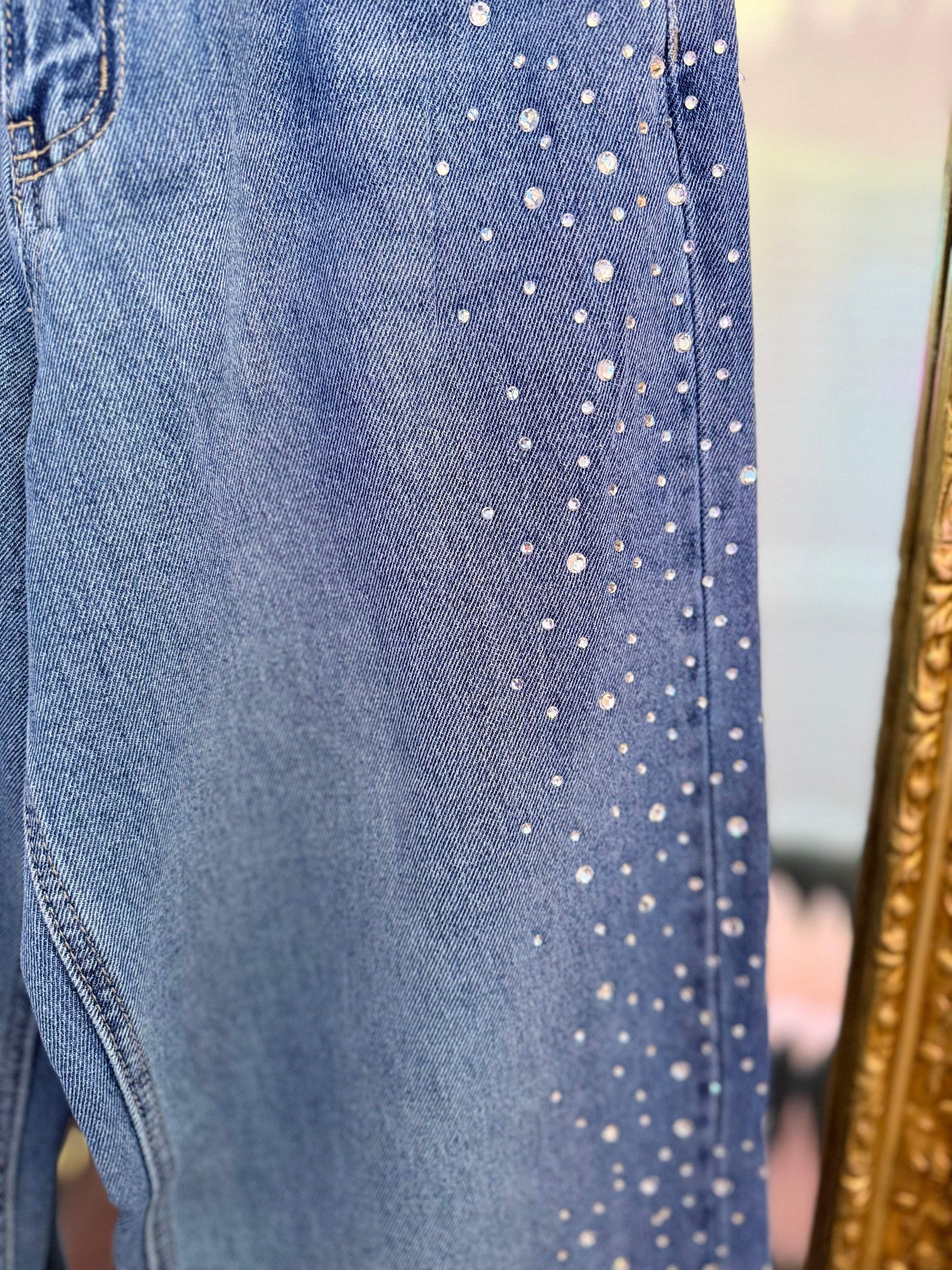 Sophie Embellished Wide Leg Jeans