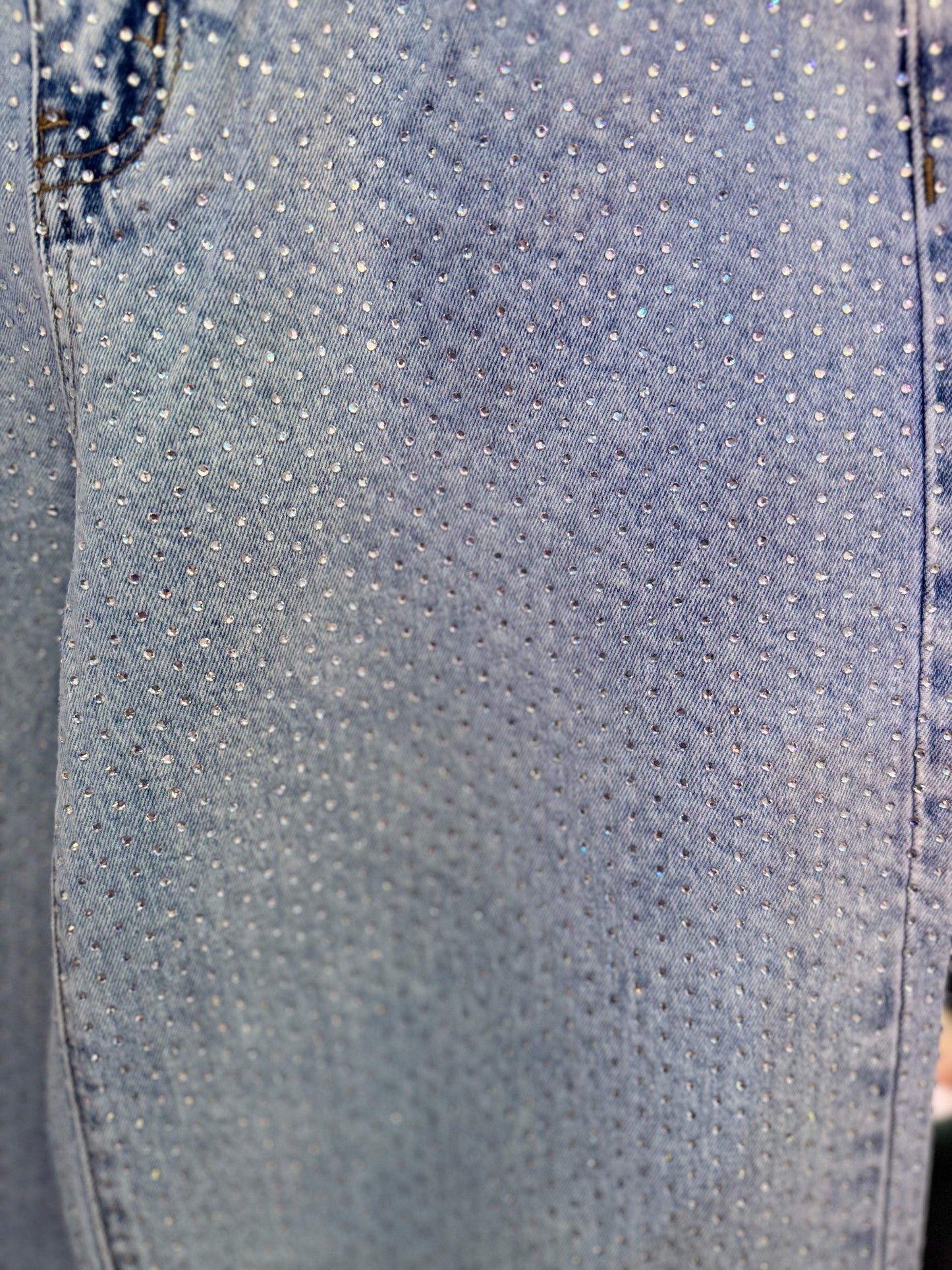 Kimmie Wide Leg Rhinestone Jeans