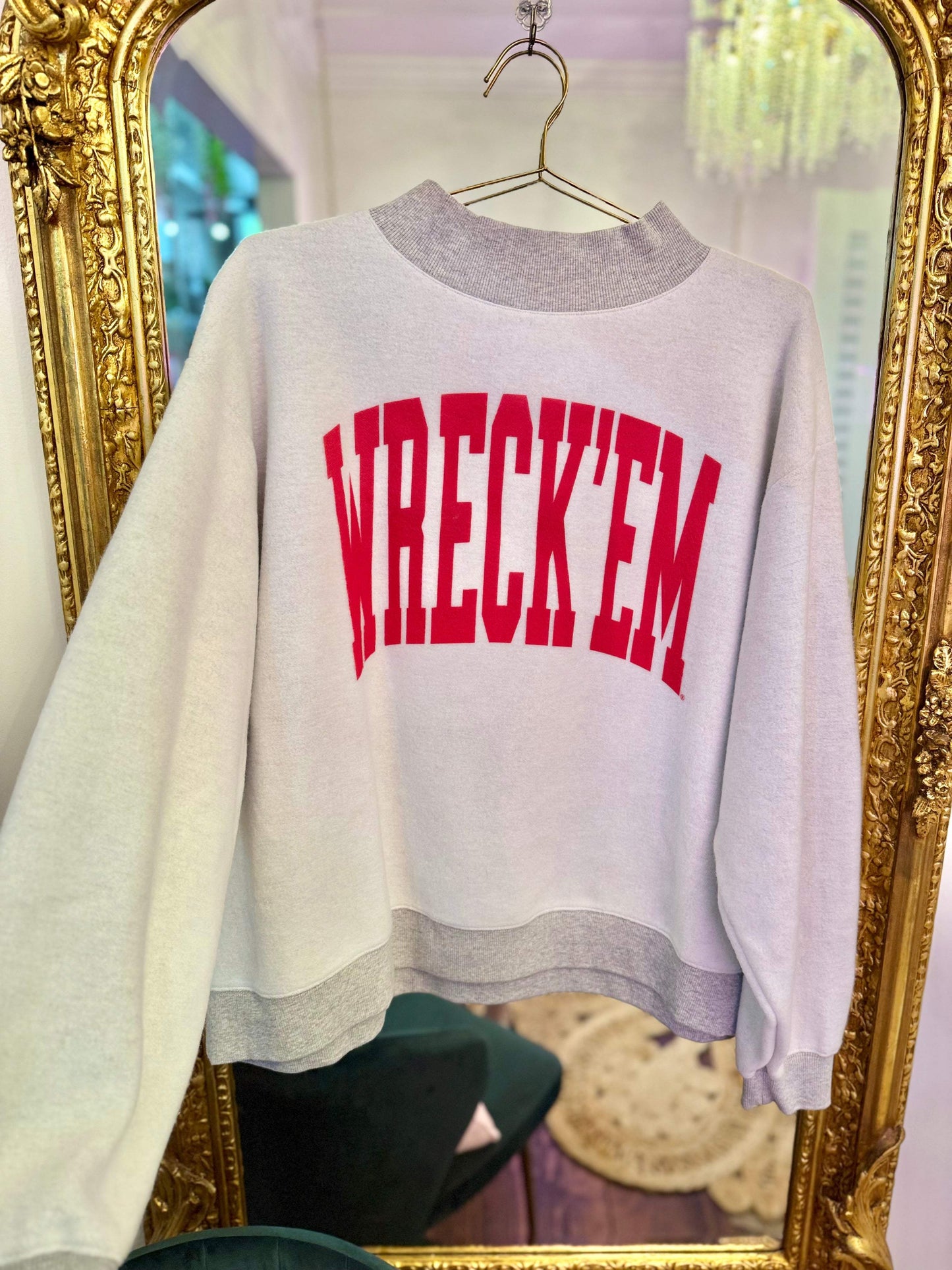 College Gray Reversible Mock Neck Sweatshirt