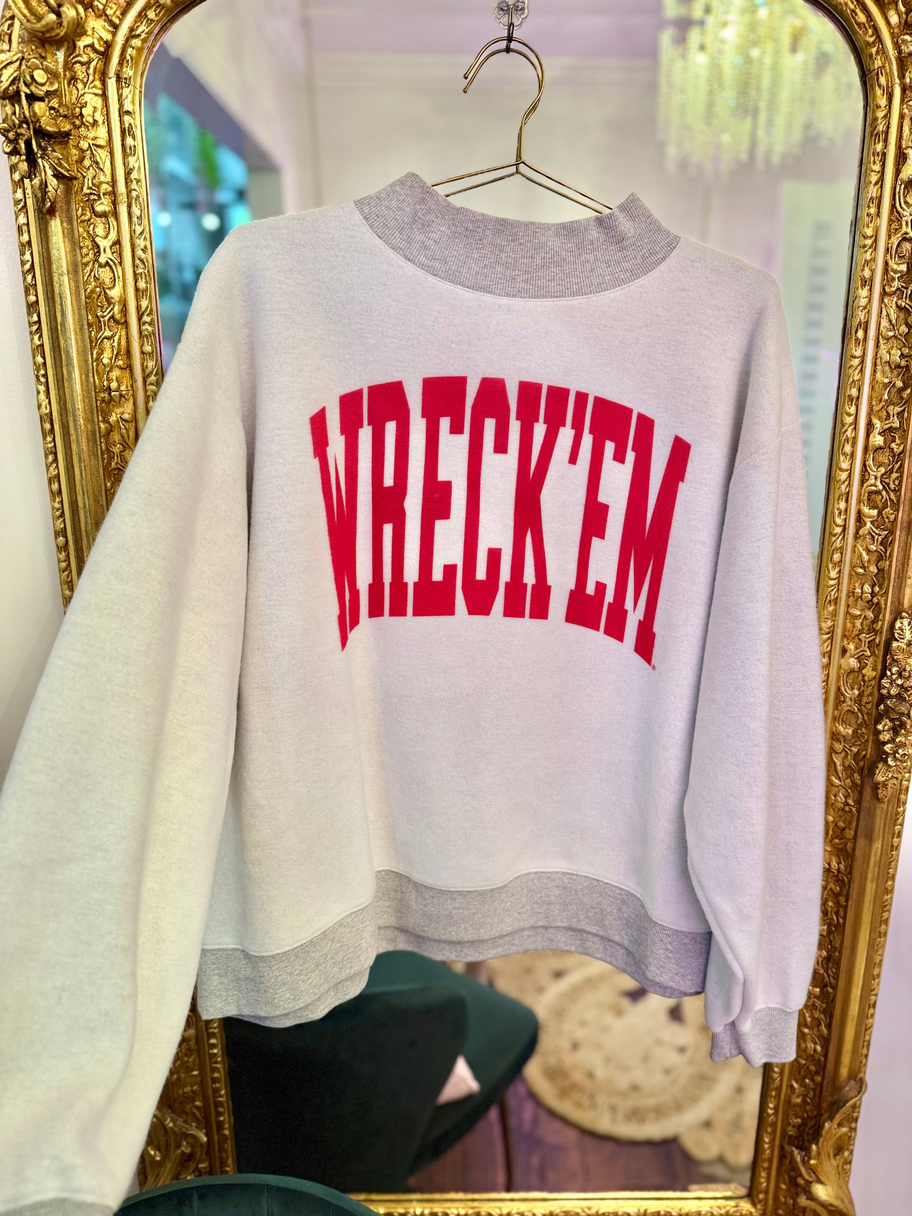 College Gray Reversible Mock Neck Sweatshirt