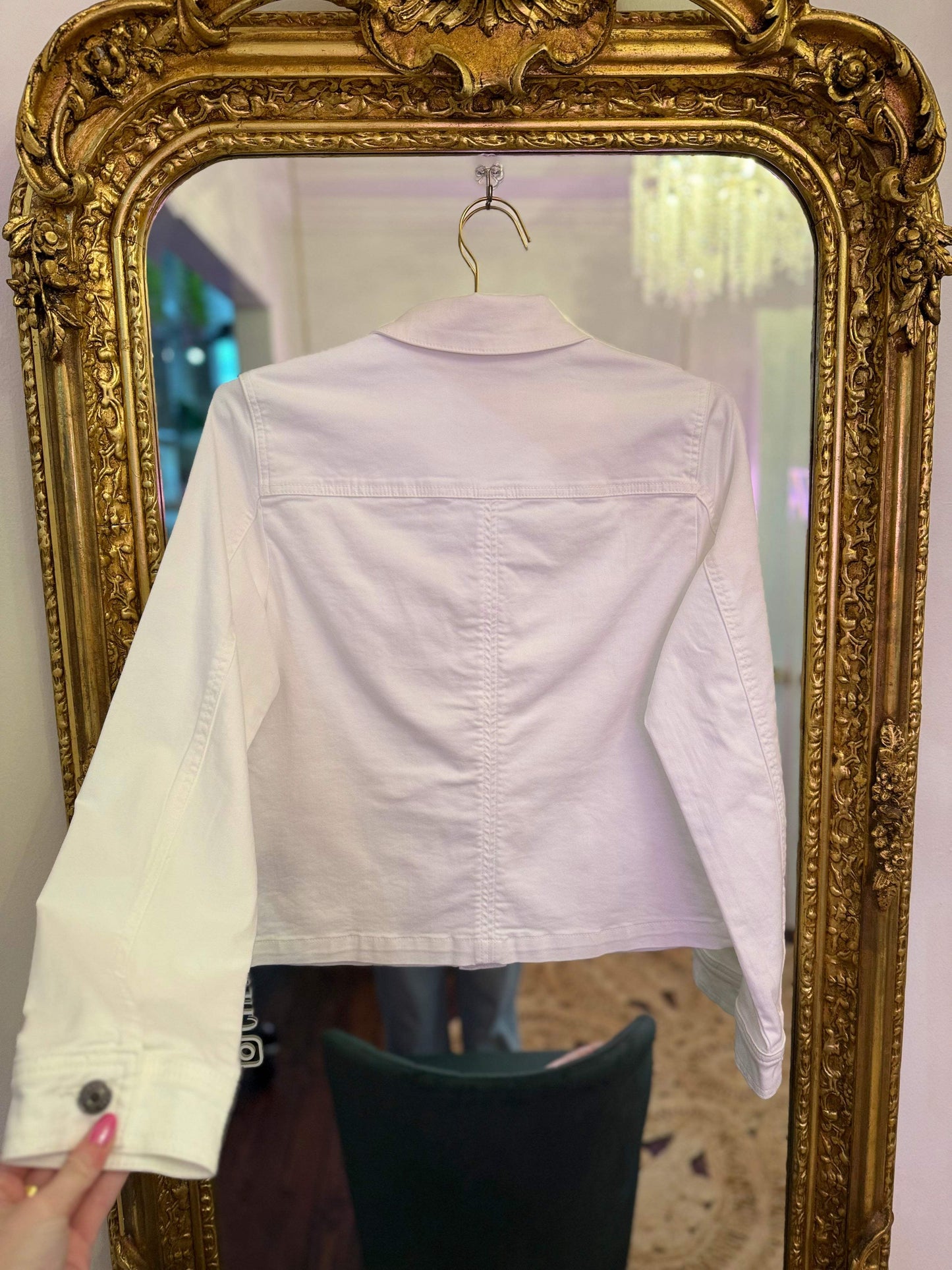 Matilda Crop Trucker Jacket - White | Kut from the Kloth