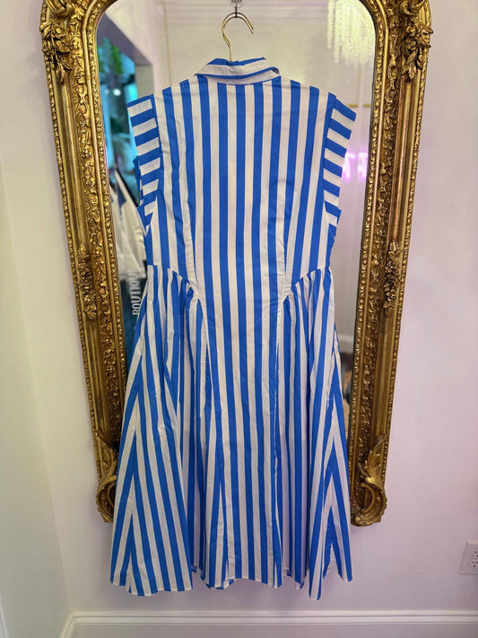 Zola Striped Midi Cap Sleeve Dress