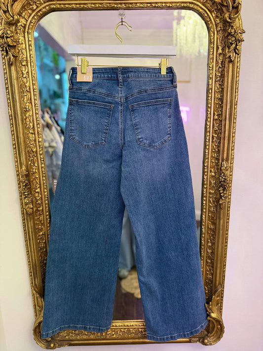 Maya High Rise Wide Leg Patch Pocket Ruched Jeans | Kut from the Kloth | PLUS SIZE AVAILABLE