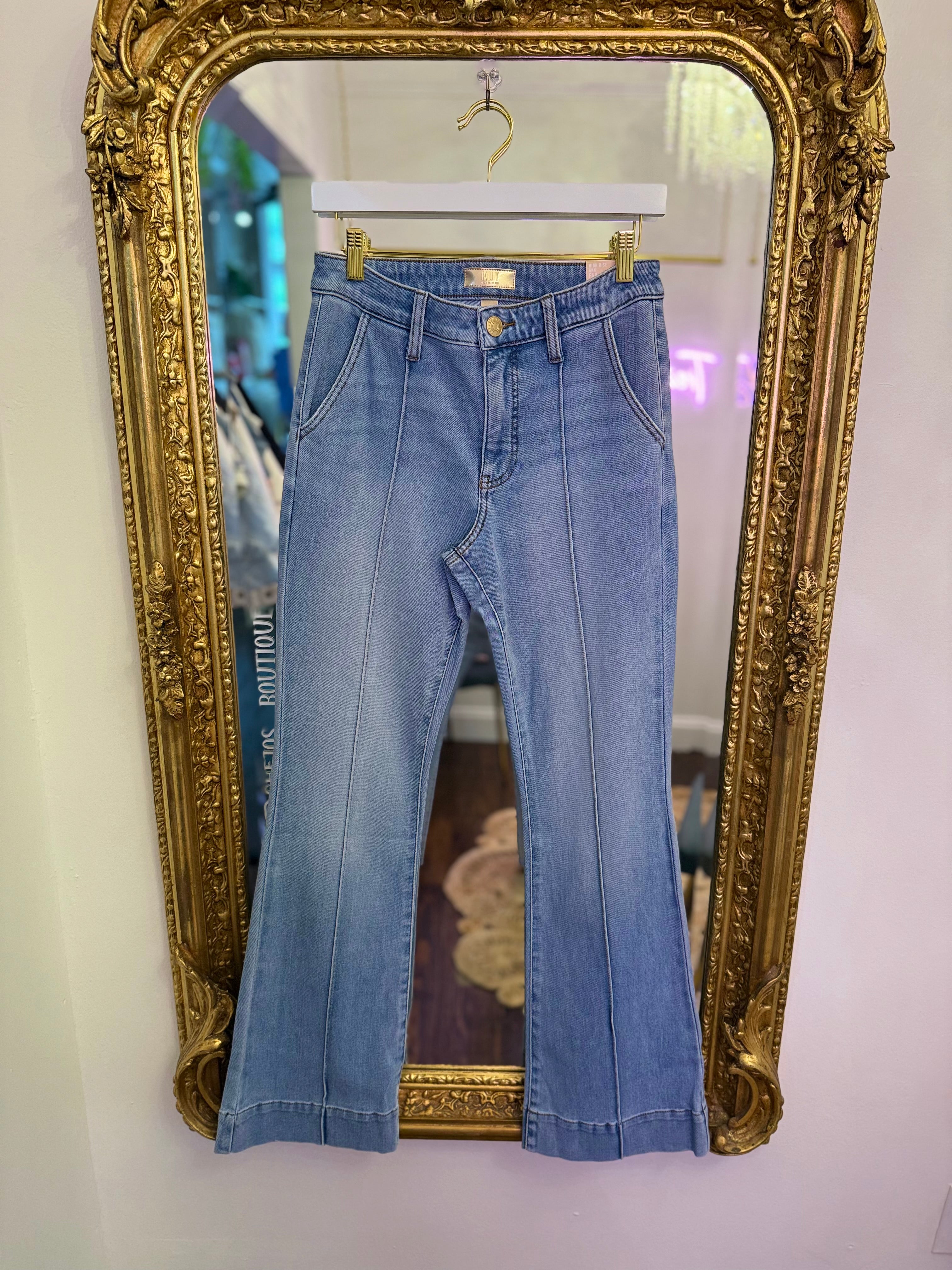 Ana High Rise Flare Front Pin Tuck jeans | Kut from the Kloth | PLUS SIZE AVAILABLE