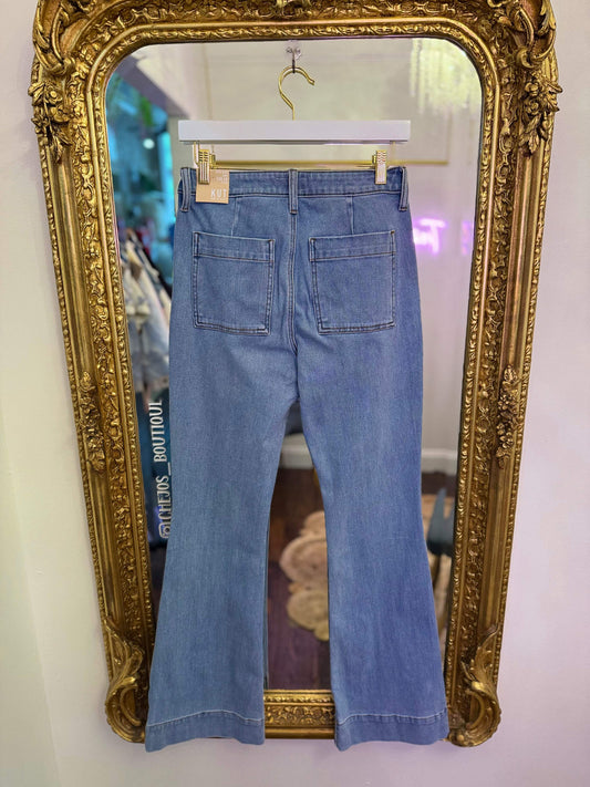 Ana High Rise Flare Front Pin Tuck jeans | Kut from the Kloth | PLUS SIZE AVAILABLE