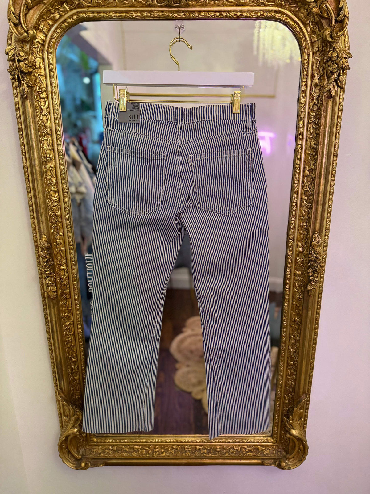 Kelsey High Rise Ankle Flare Pants - Navy/Ivory | PLUS SIZE AVAILABLE | Kut from the Kloth