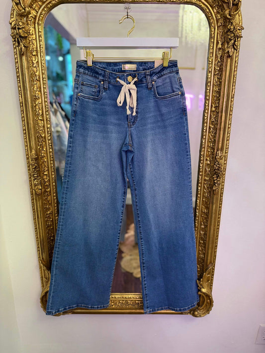 Maya High Rise Wide Leg Drawcord Jeans - Protect Medium | PLUS SIZE AVAILABLE | Kut from the Kloth