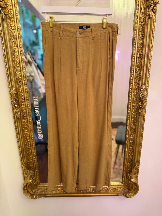 Meg High Rise Straight Wide Leg Pleated Pants | Kut from the Kloth | PLUS SIZE AVAILABLE
