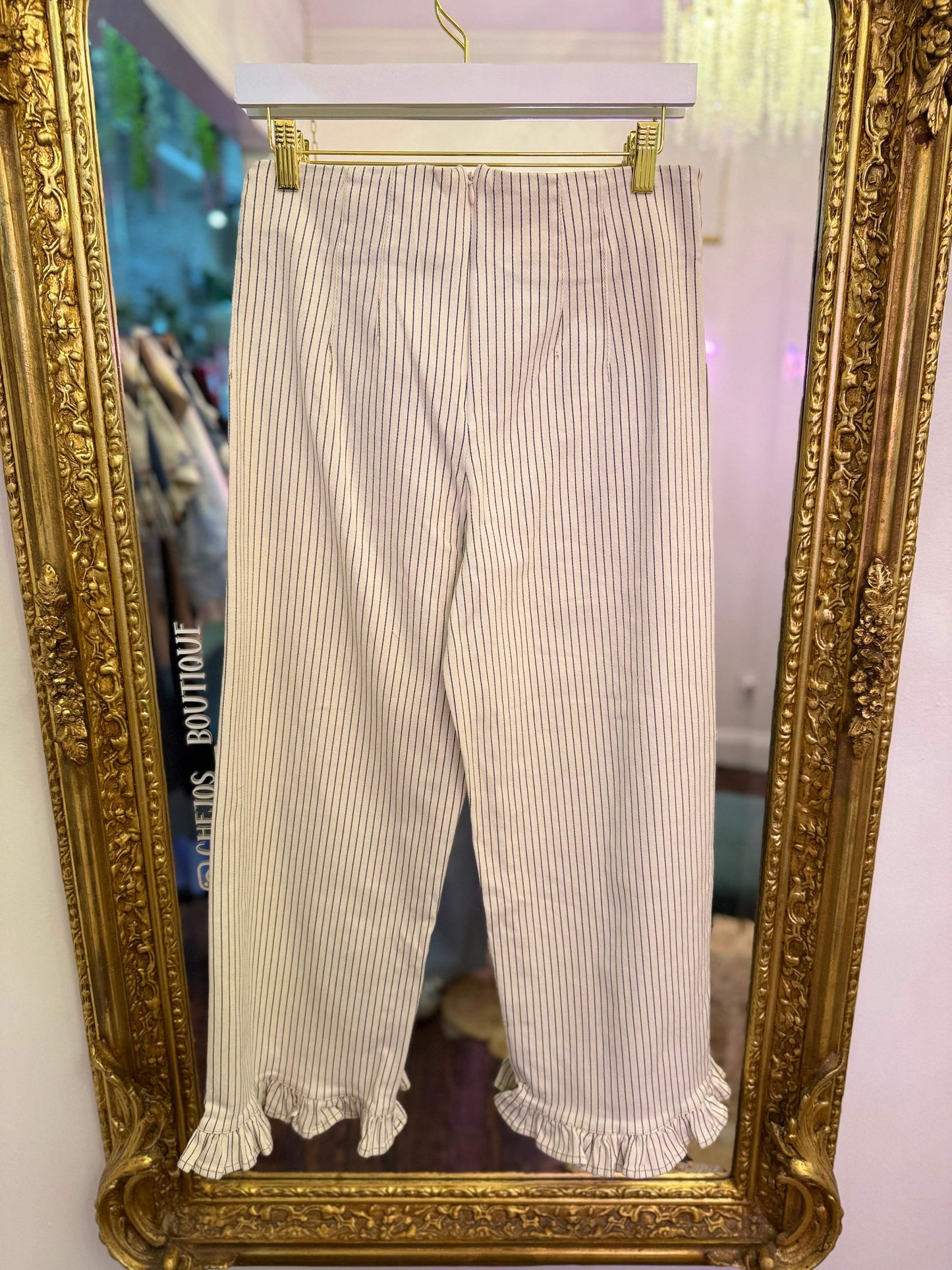 Rowan Striped Ruffle Hem Pants