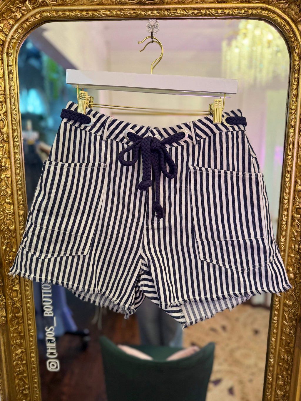 Harborview Rope Belt Striped Shorts