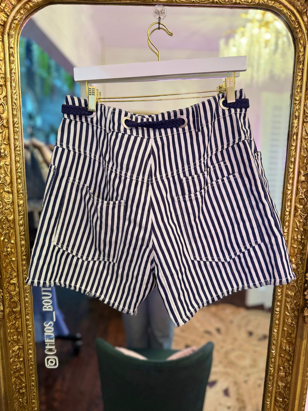 Harborview Rope Belt Striped Shorts