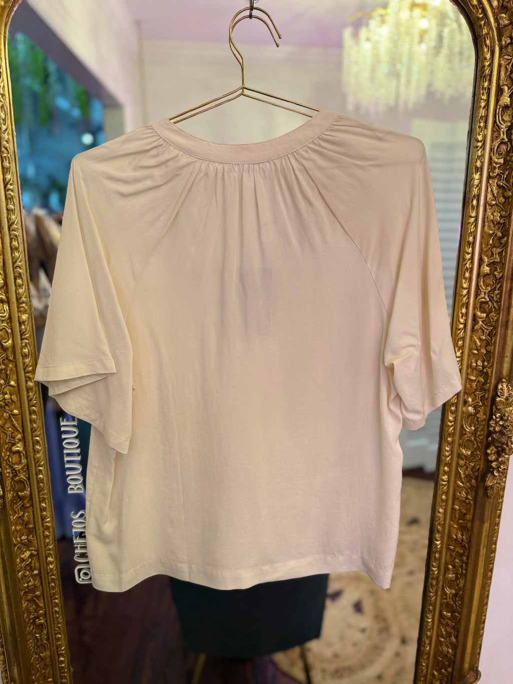 Mineral Washed V-Neck Blouse
