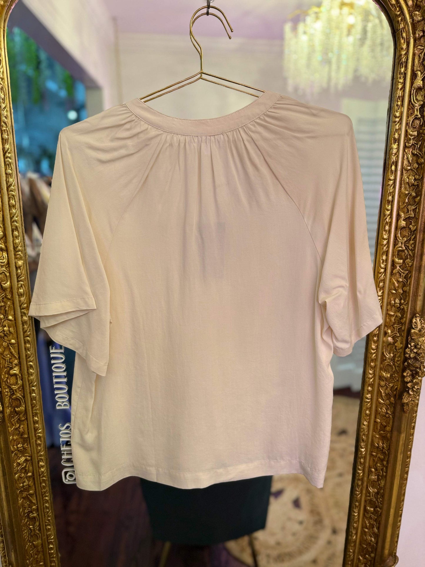 Mineral Washed V-Neck Blouse