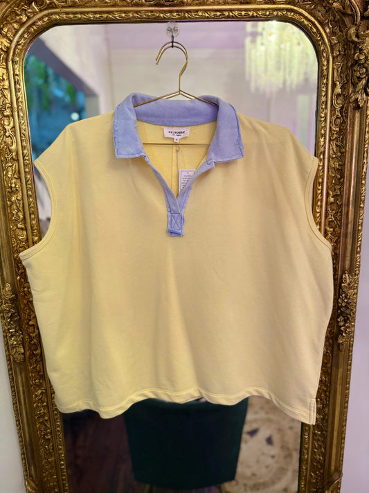 Millie Contrast Collar Sleeveless Top