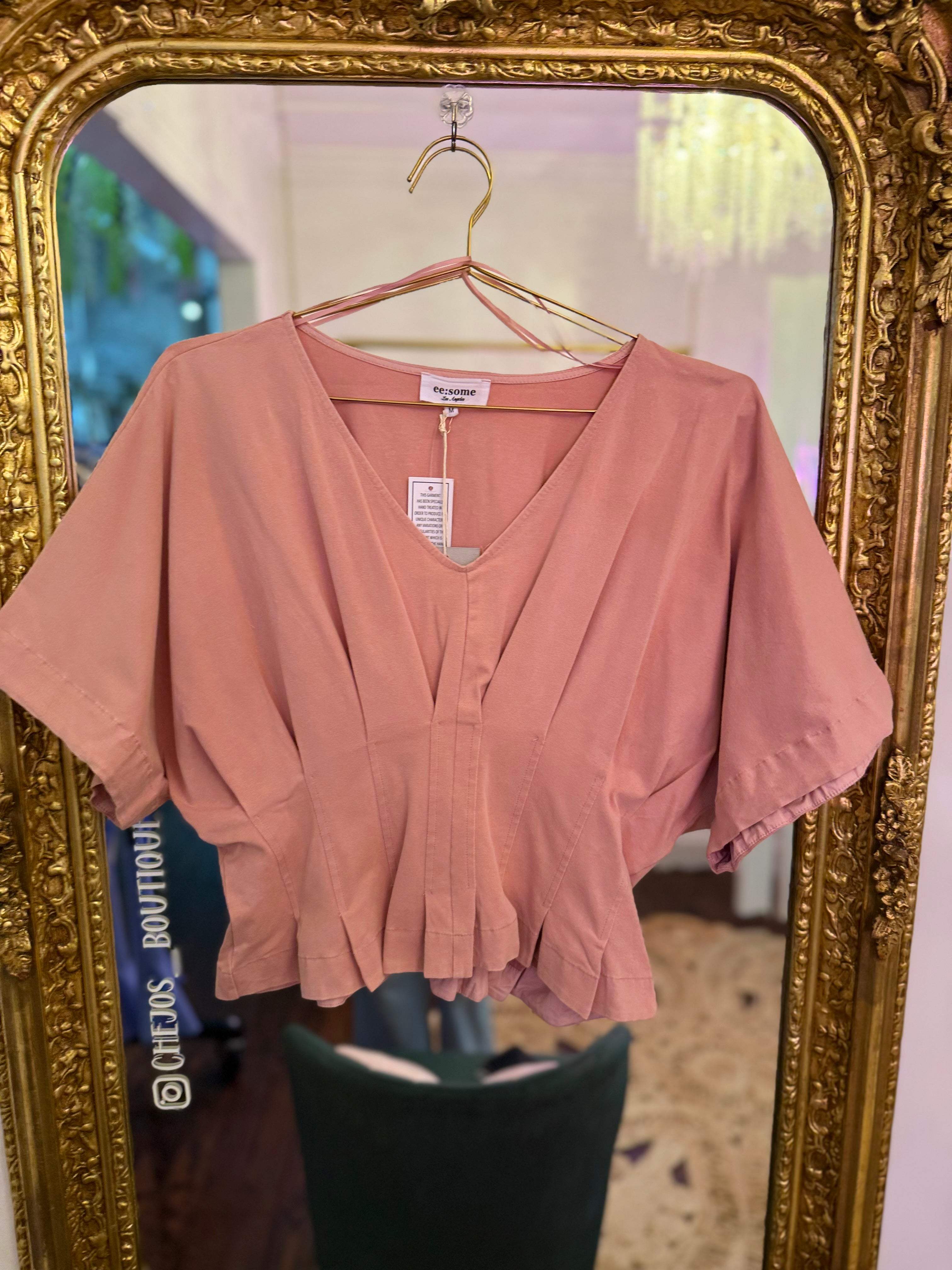 Amirah Pleated V-Neck Top