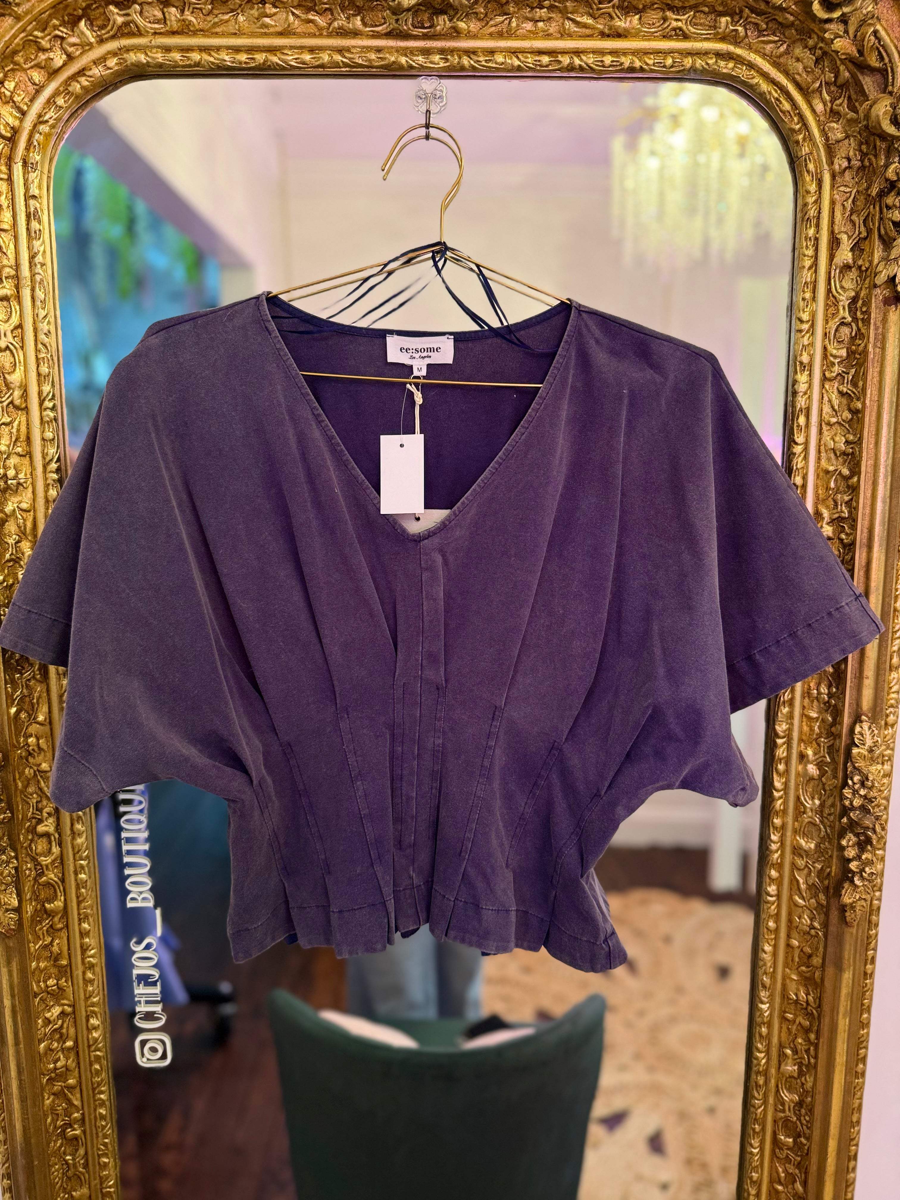Amirah Pleated V-Neck Top