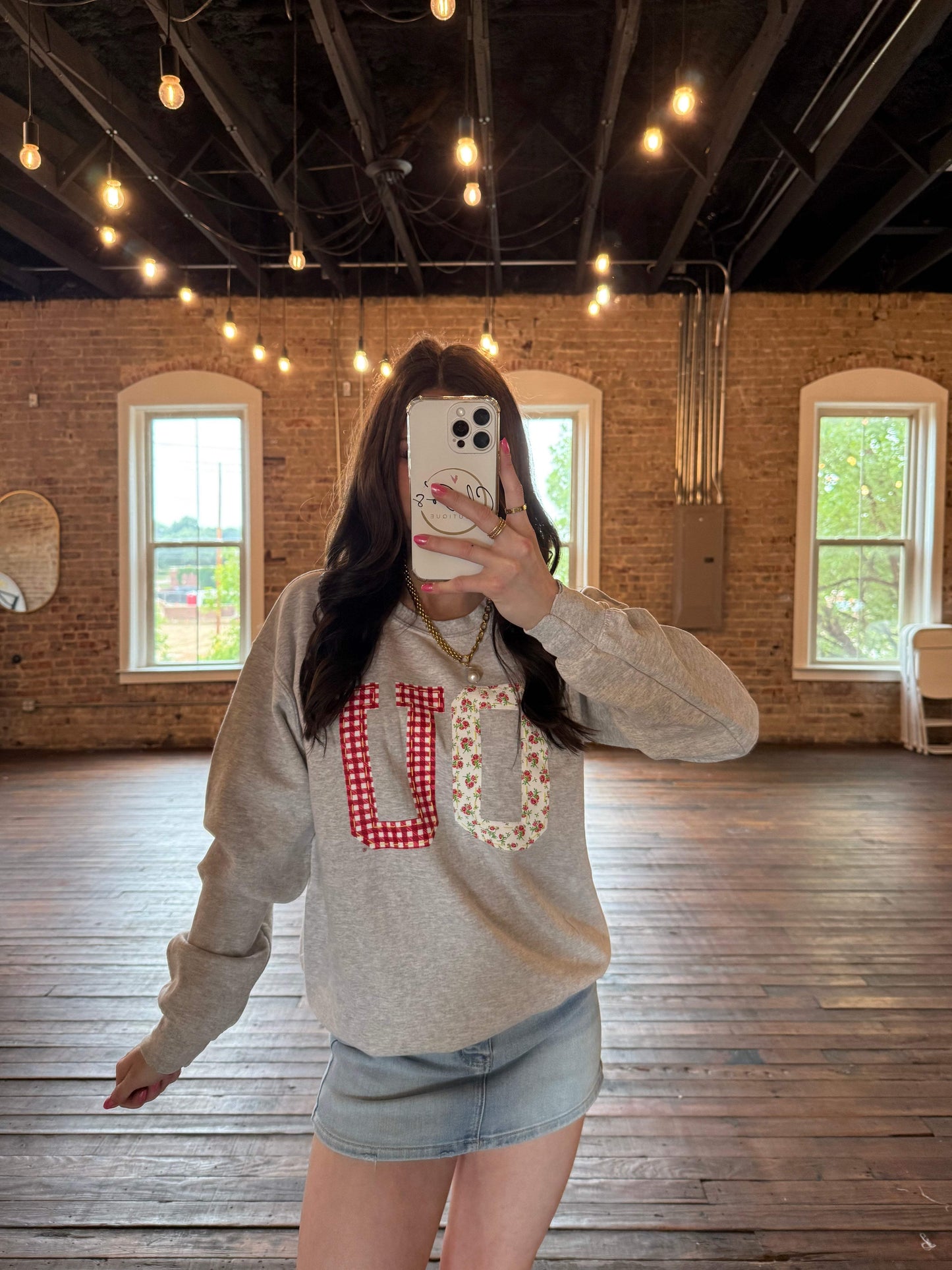 OU Sooners Quilted Puff Ink Sweatshirt | PLUS SIZE AVAILABLE