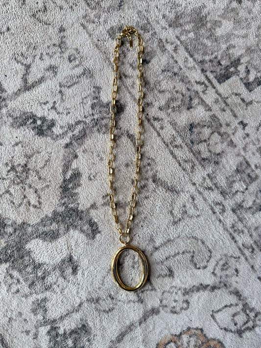 Oval Link O Drop Necklace | Water Resistant