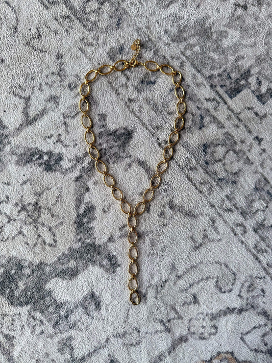Oval Link Lariat Necklace | Water Resistant