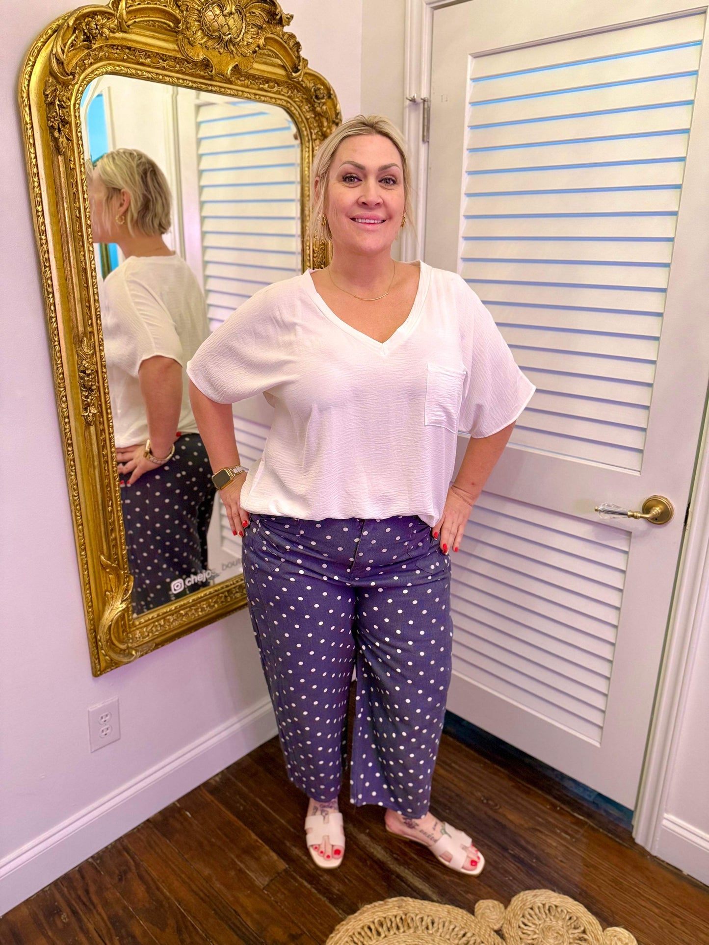 Roxie High Rise Polka Dot Bow Jeans | PLUS SIZE AVAILABLE