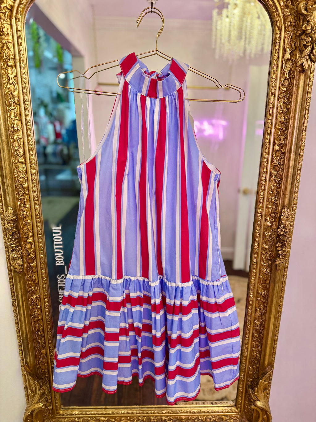 Sunstripe Tie-Back Mini Dress