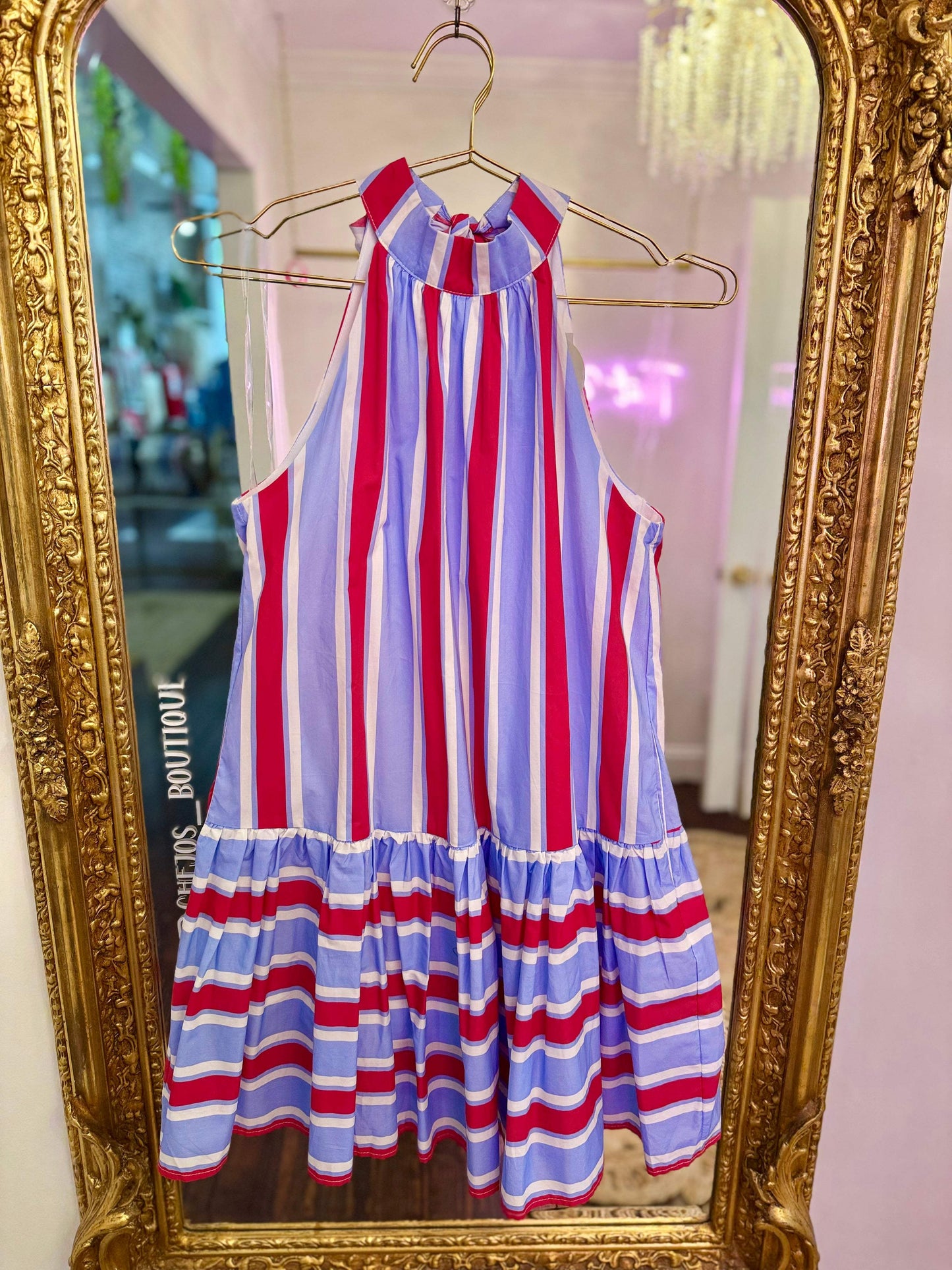 Sunstripe Tie-Back Mini Dress