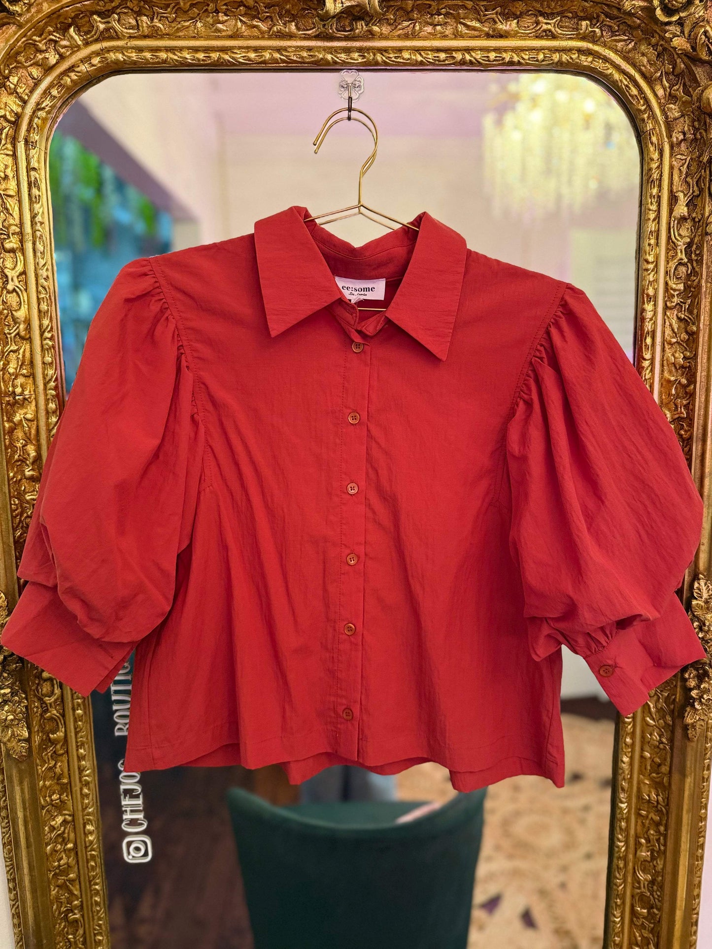 Brielle Solid Button Down Blouse