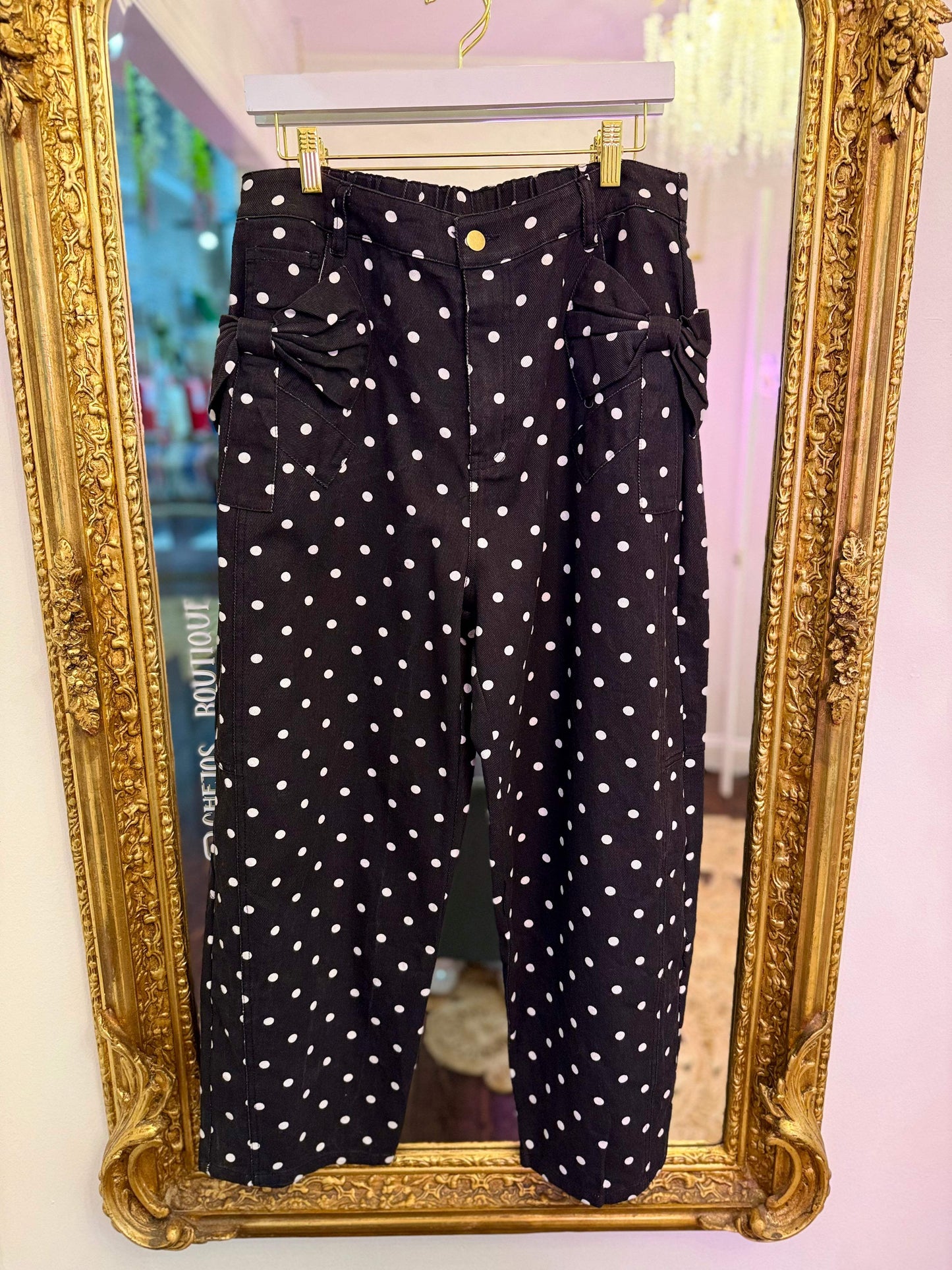 Roxie High Rise Polka Dot Bow Jeans | PLUS SIZE AVAILABLE