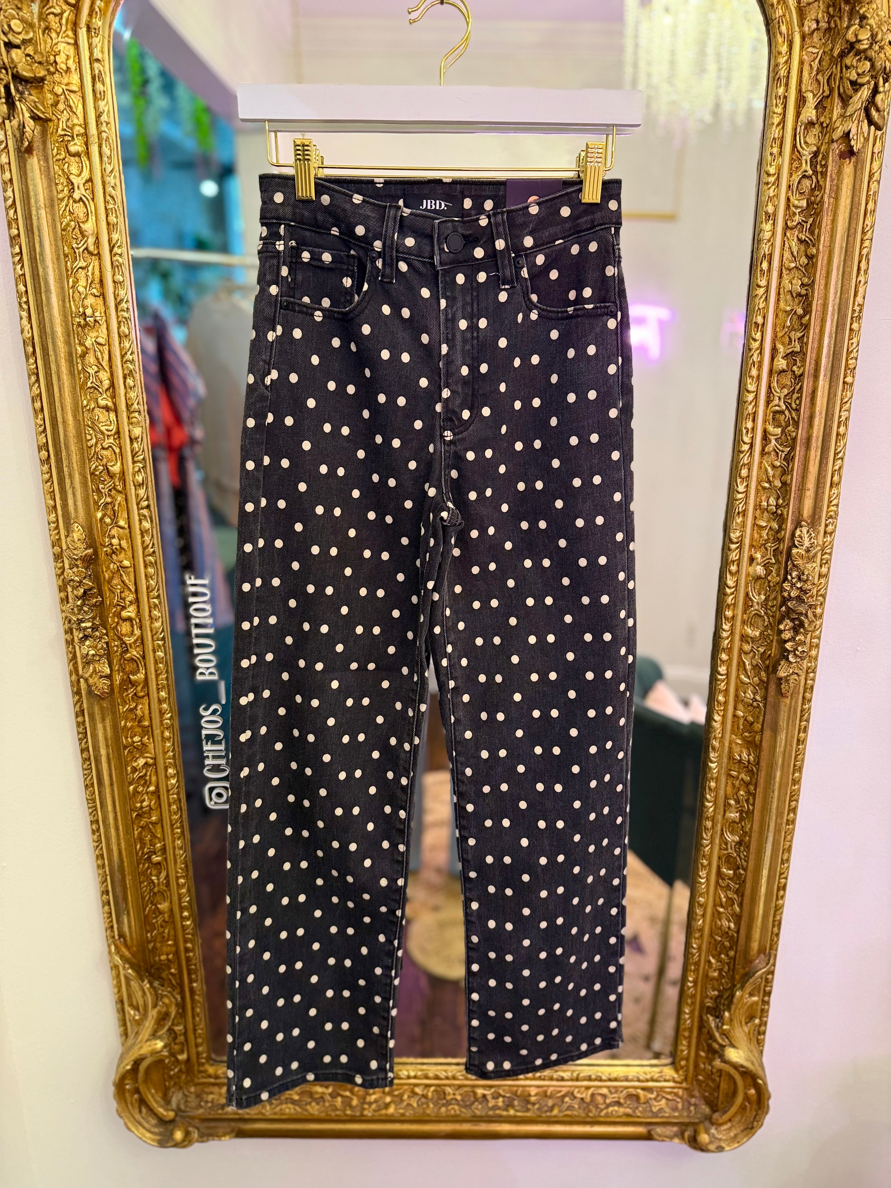 Vintage Straight Polka Dot Jeans