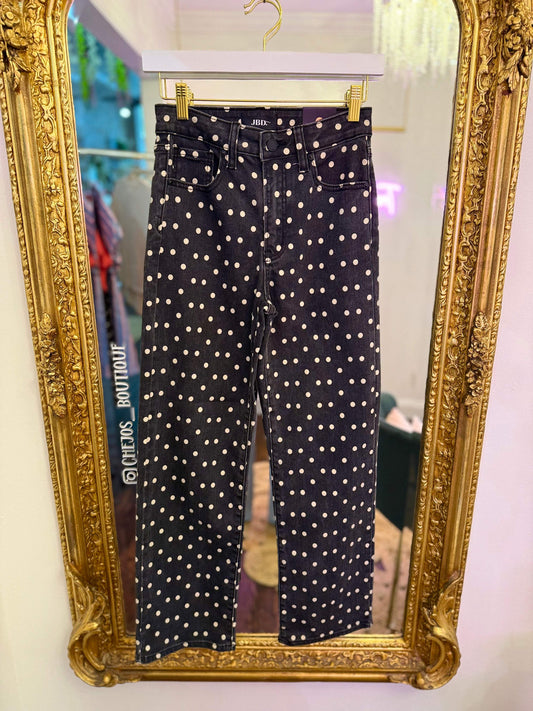 Vintage Straight Polka Dot Jeans
