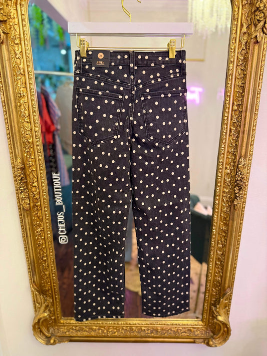 Vintage Straight Polka Dot Jeans