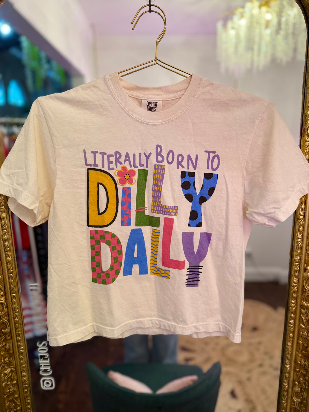 Literally Born To Dilly Dally Cropped Graphic Tee | PLUS SIZE AVAILABLE