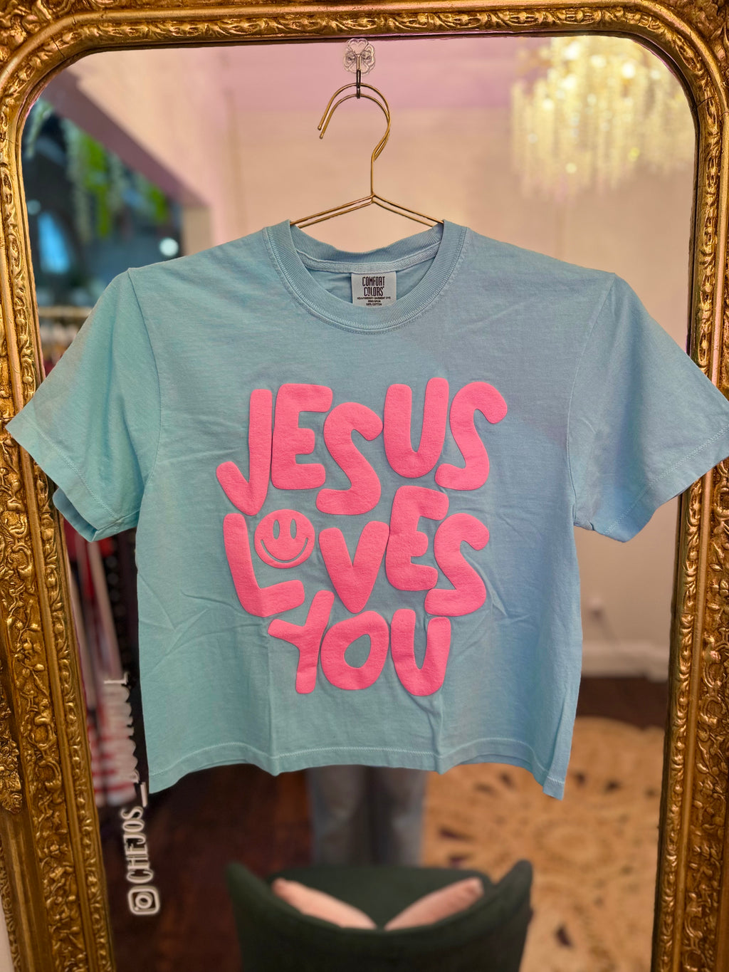 Jesus Loves You Puff Cropped Tee