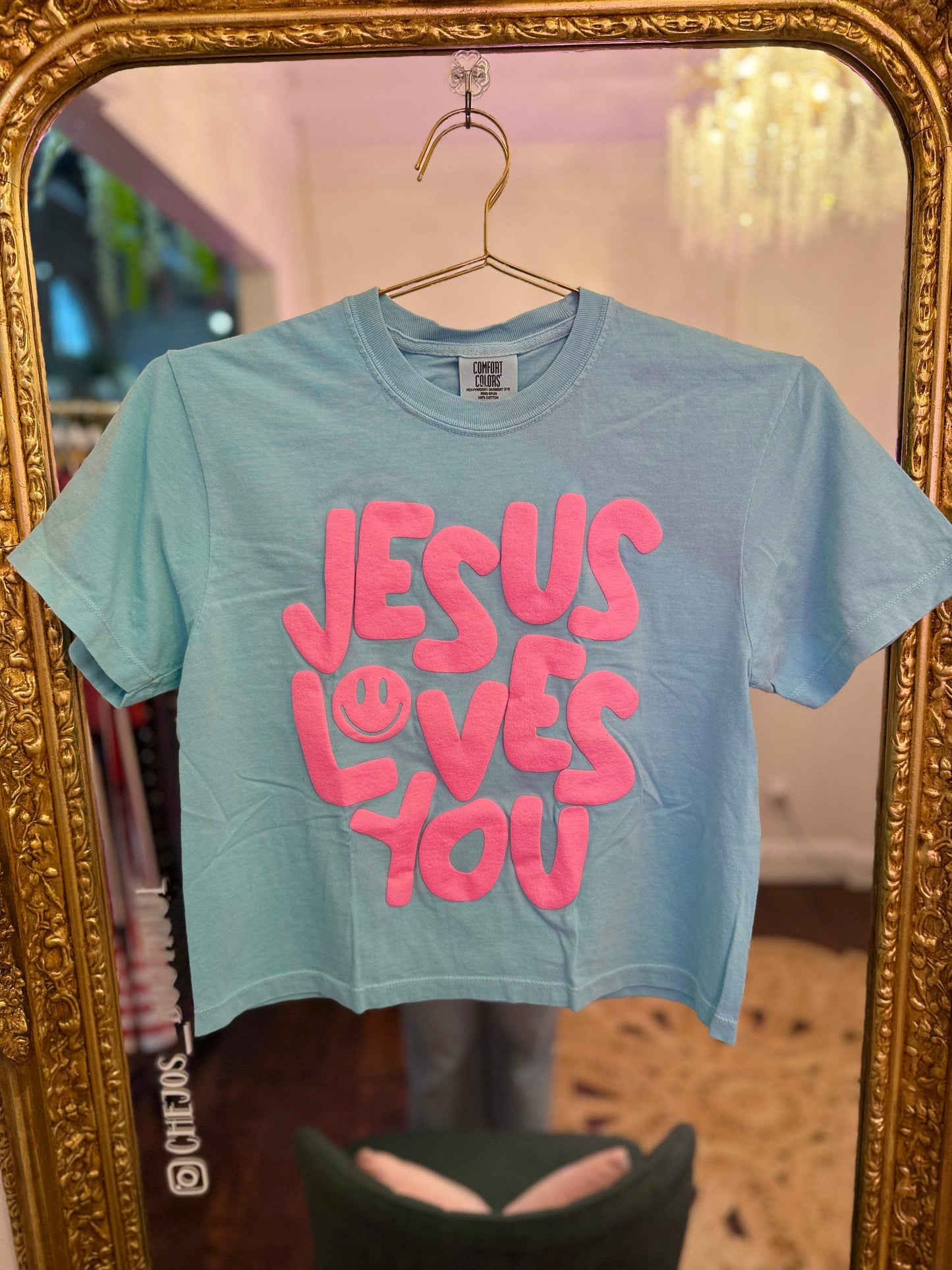 Jesus Loves You Puff Cropped Tee