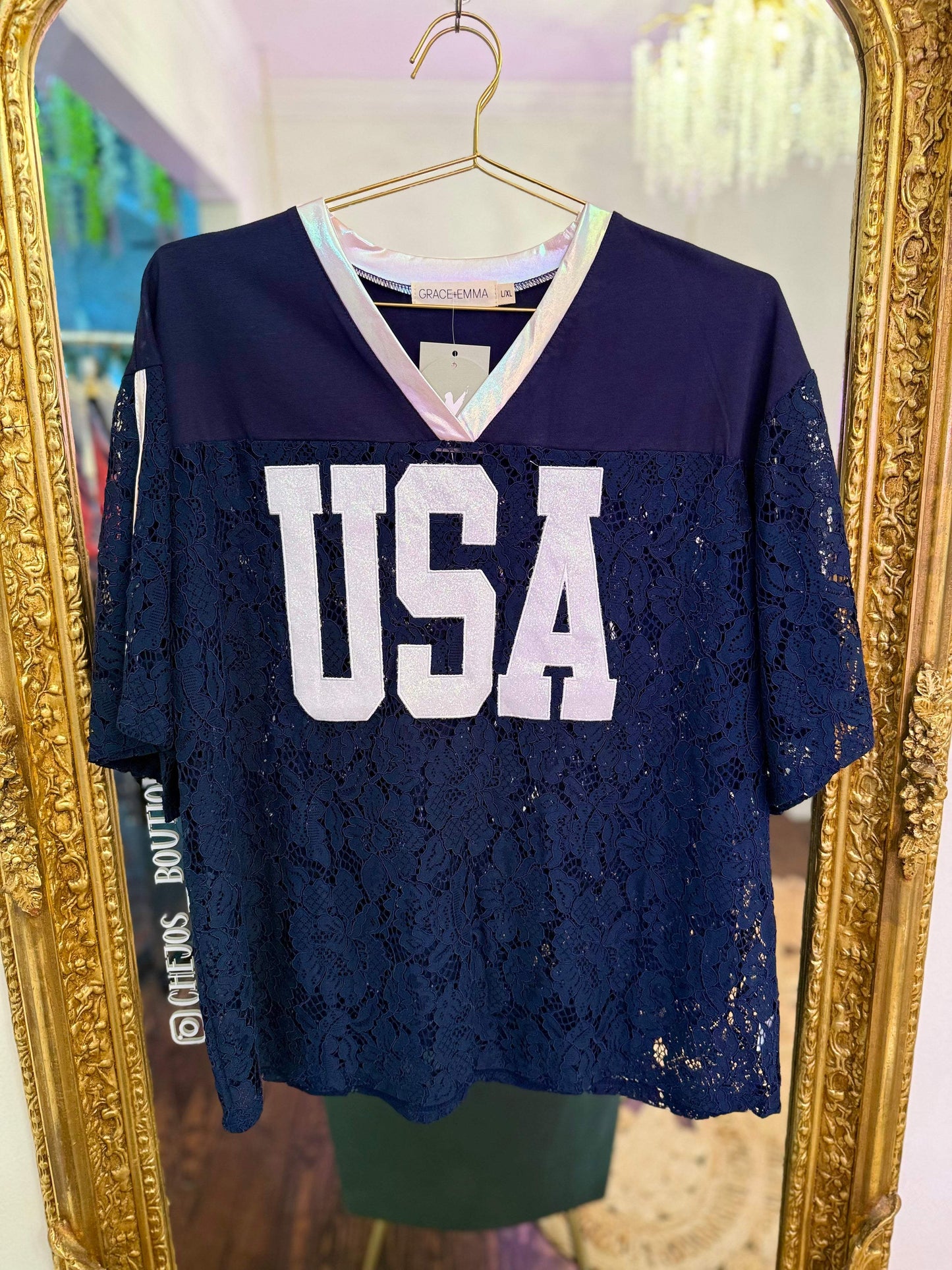 Lace "USA" Jersey | PLUS SIZE AVAILABLE