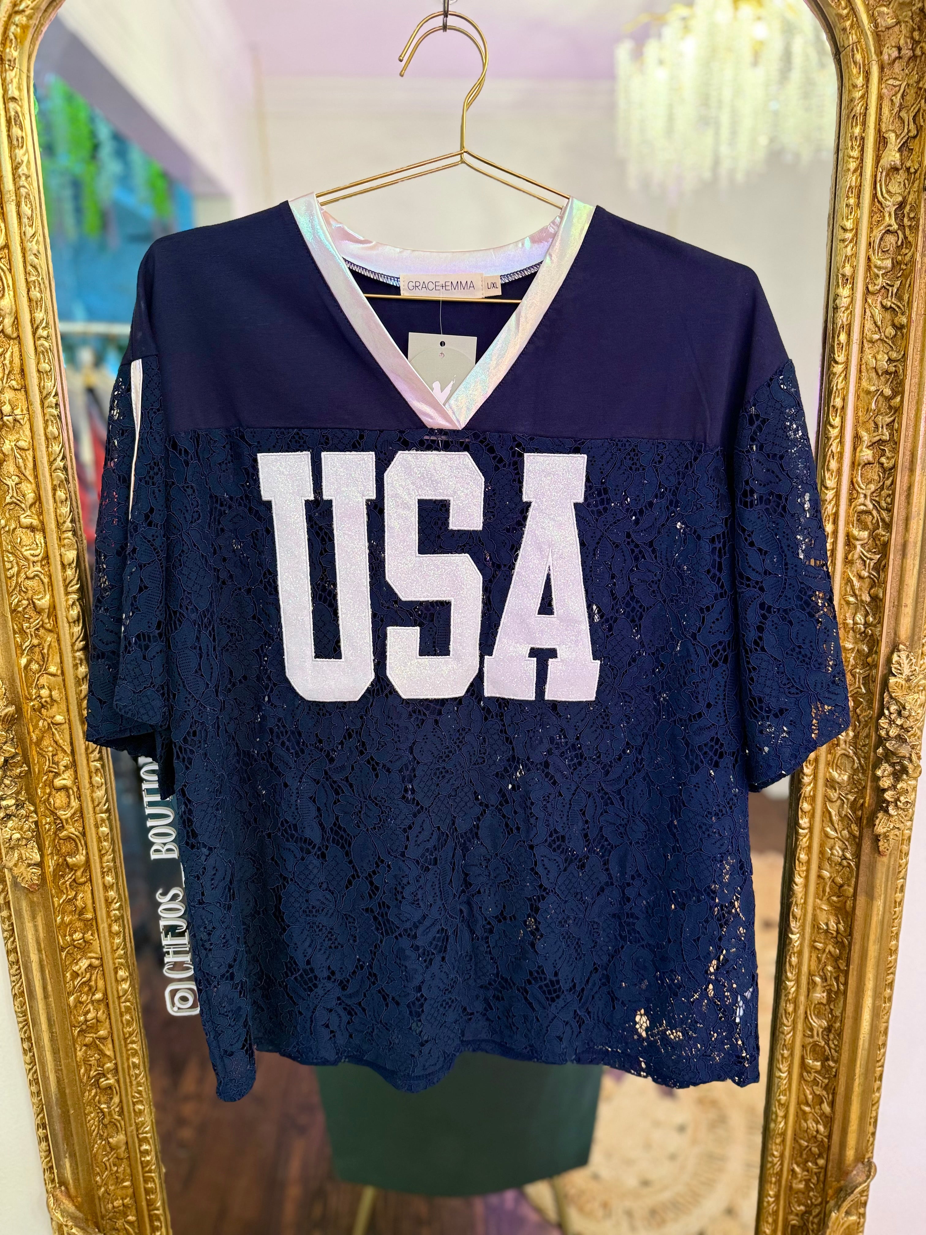 Lace "USA" Jersey | PLUS SIZE AVAILABLE