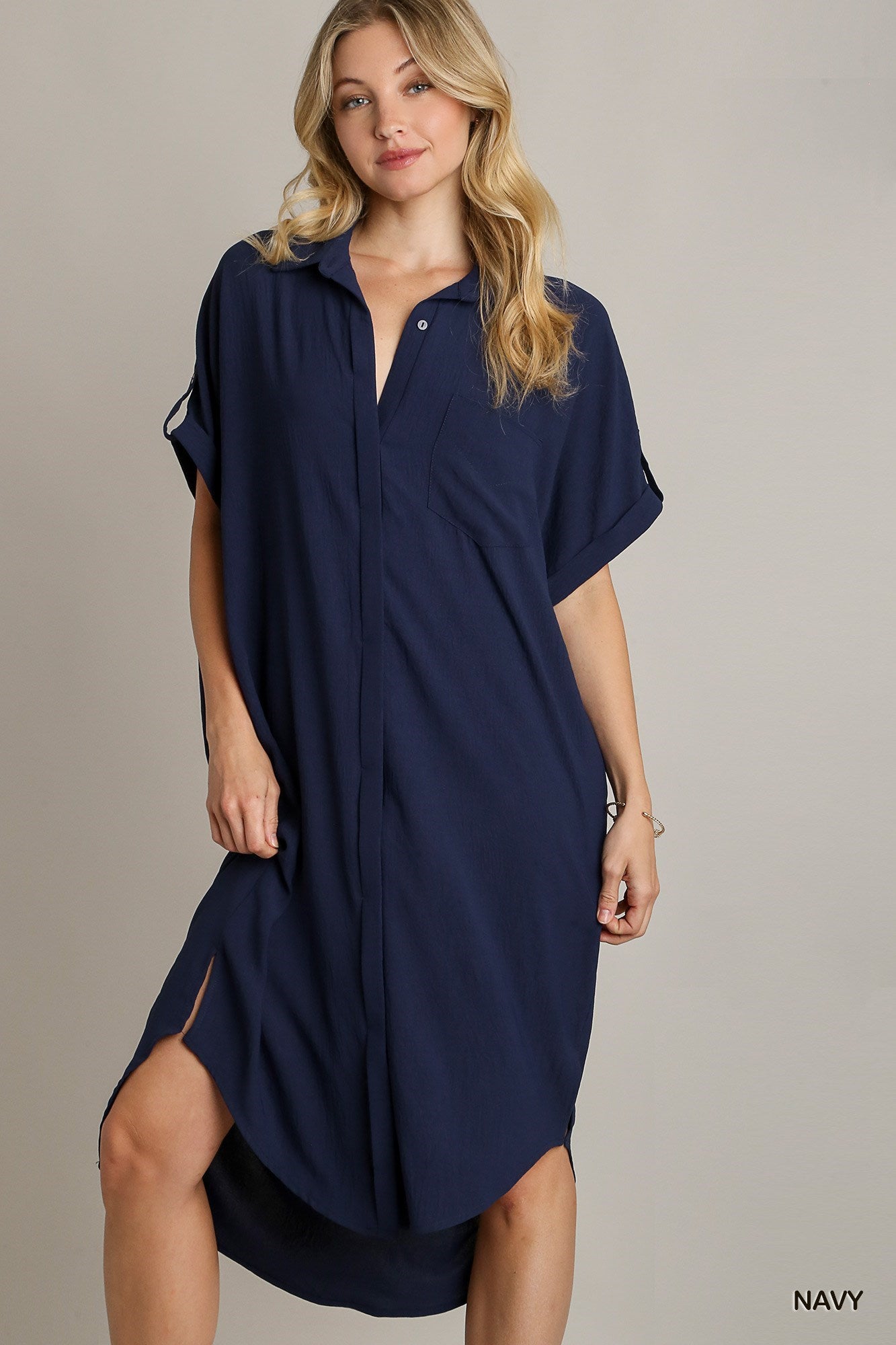 Darla Solid Hem Midi Dress