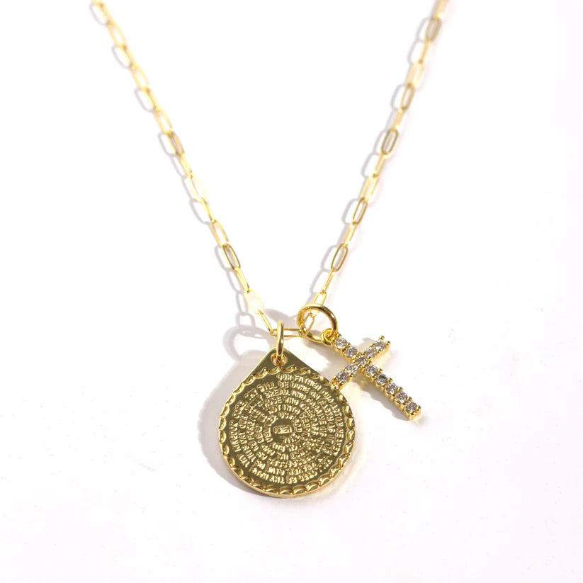 Lord's Prayer Medallion W/ Cross | Allison Avery