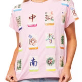 Light Pink Scattered Mahjong Tee | QUEEN OF SPARKLES