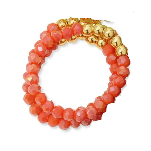 Crystal Rings W/ Bead Accents