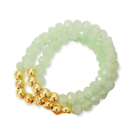 Crystal Rings W/ Bead Accents